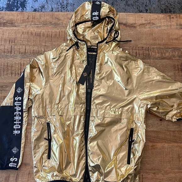 8ight/Dstrkt Other - Gold Lame Zip Up Windbreaker Jacket